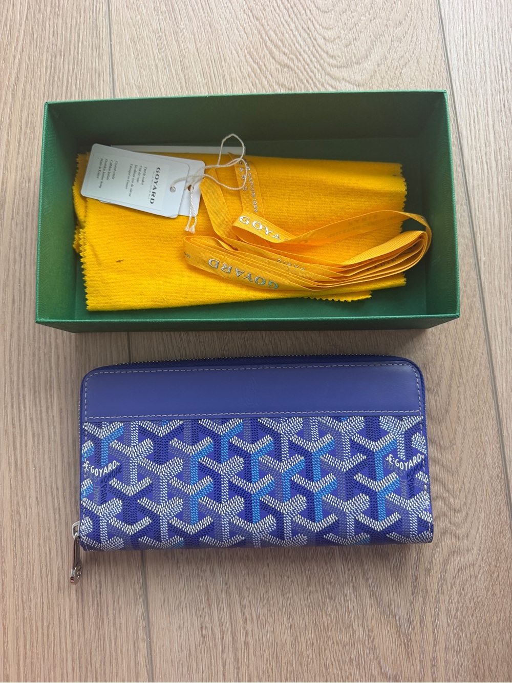 Goyard Blue Patterned Zip Wallet